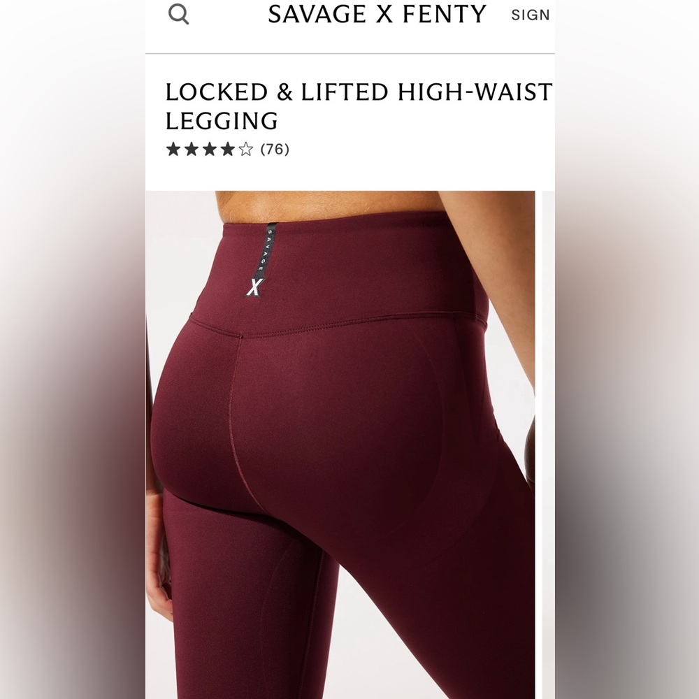 Savage X Fenty Burgundy Locked & Lifted Leggings